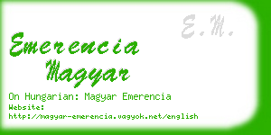 emerencia magyar business card
